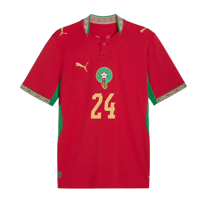 Morocco EL AYNAOUI #24 Home World Cup 2026 Jersey Red Men's