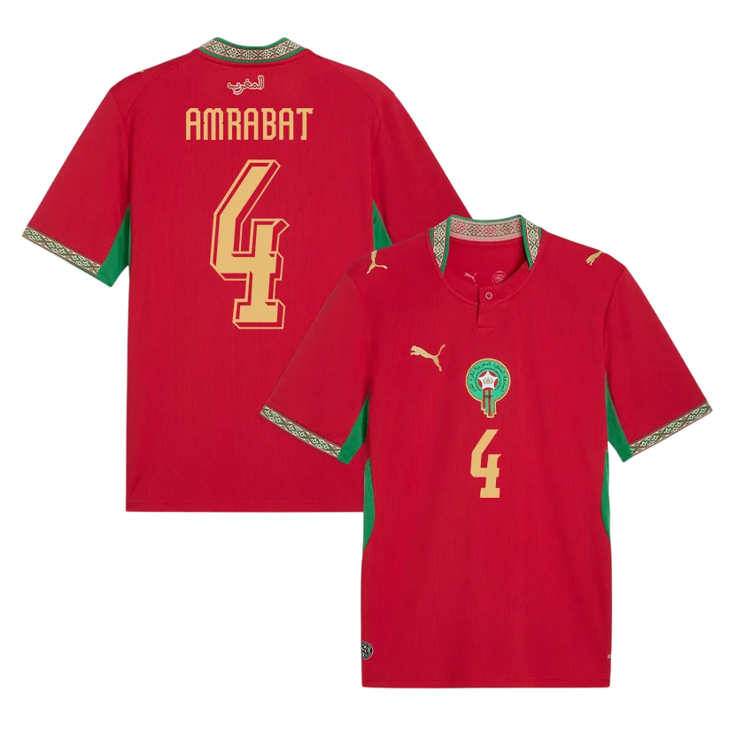 Morocco AMRABAT #4 Home World Cup 2026 Jersey Red Men's
