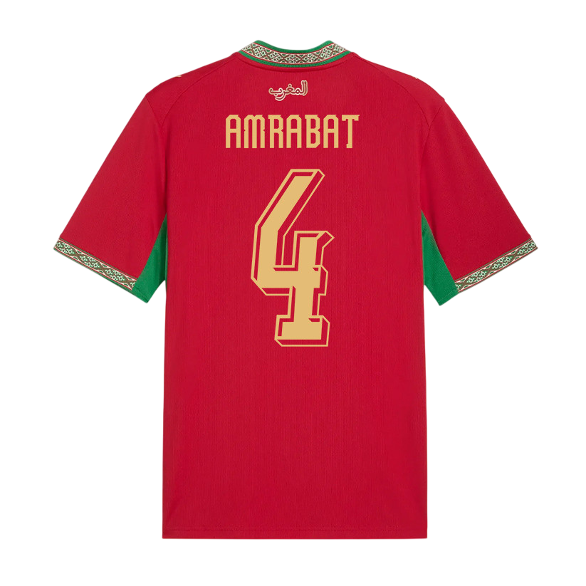 Morocco AMRABAT #4 Home World Cup 2026 Jersey Red Men's
