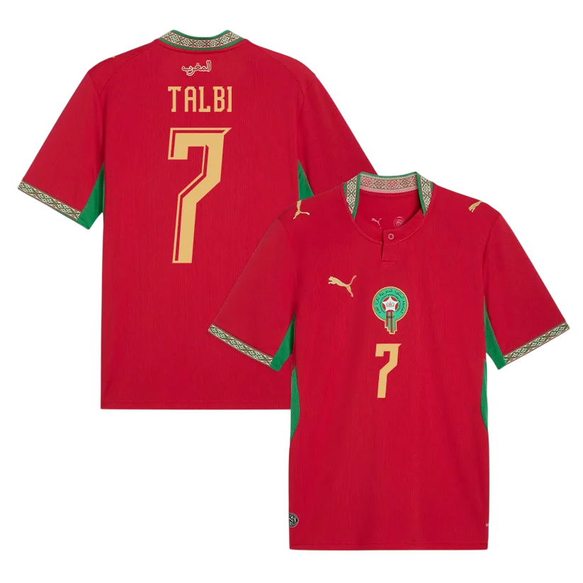 Morocco TALBI #7 Home World Cup 2026 Jersey Red Men's