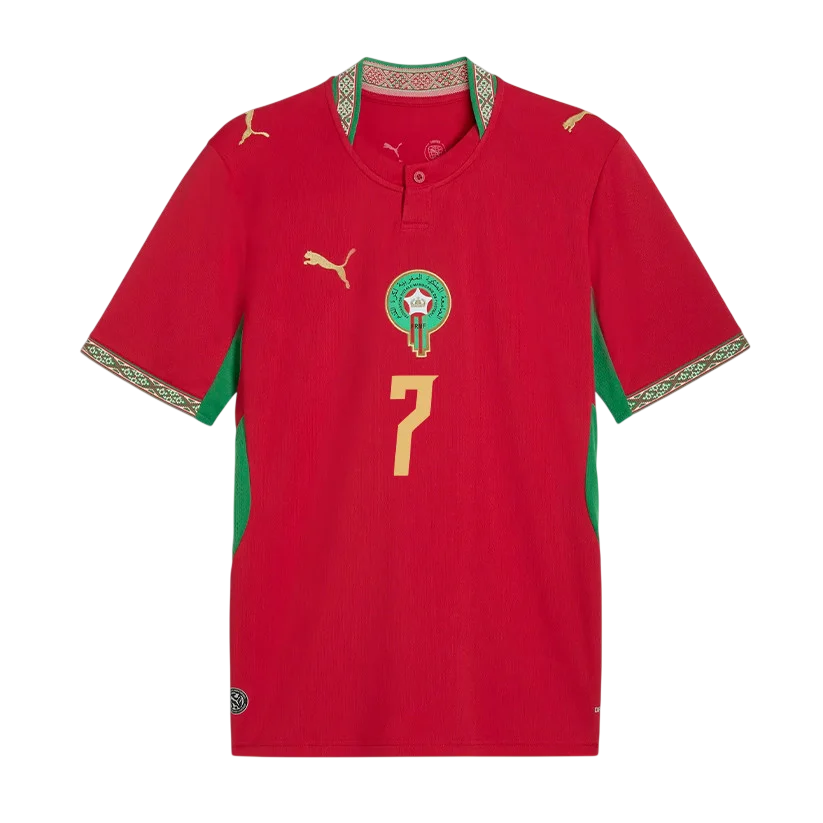 Morocco TALBI #7 Home World Cup 2026 Jersey Red Men's
