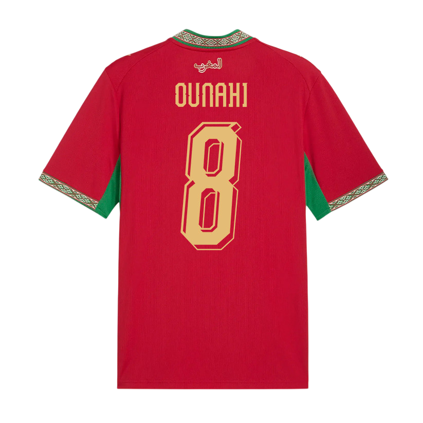 Morocco OUNAHI #8 Home World Cup 2026 Jersey Red Men's