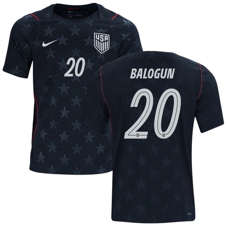 USA BALOGUN #20 Away World Cup 2026 Jersey Black Men's