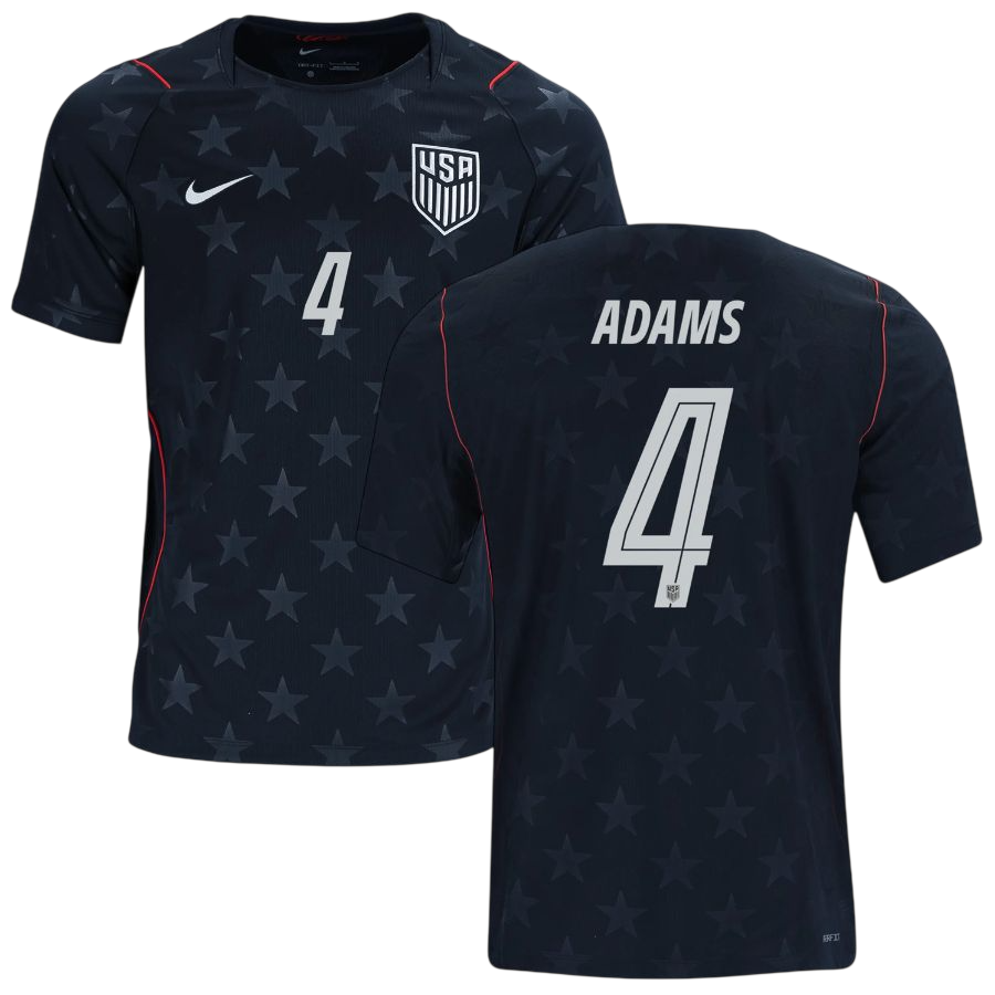 USA ADAMS #4 Away World Cup 2026 Jersey Black Men's