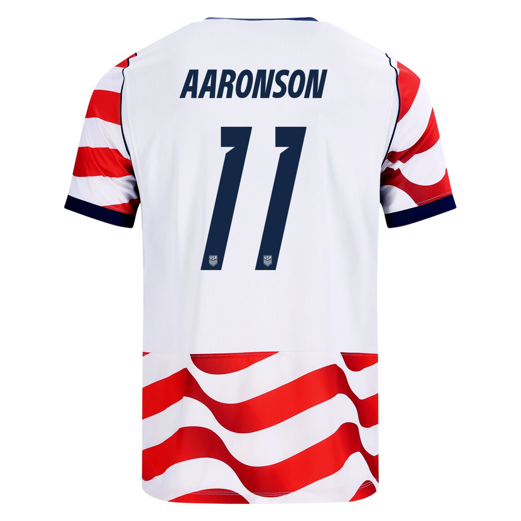 USA AARONSON #11 Home World Cup 2026 Jersey Red & White Men's