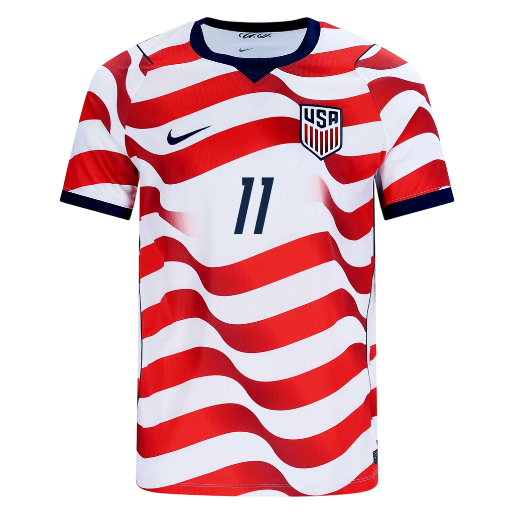 USA AARONSON #11 Home World Cup 2026 Jersey Red & White Men's