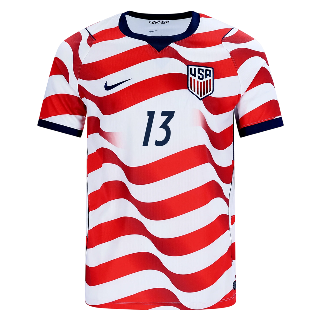 USA REAM #13 Home World Cup 2026 Jersey Red & White Men's