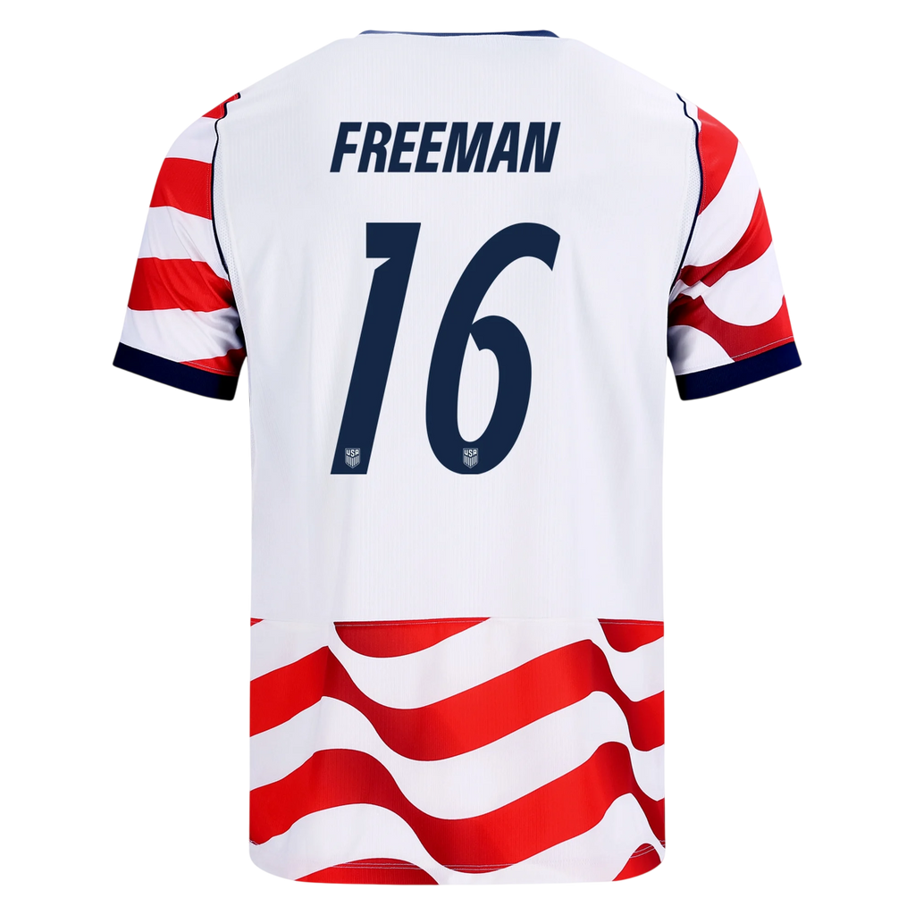 USA FREEMAN #16 Home World Cup 2026 Jersey Red & White Men's