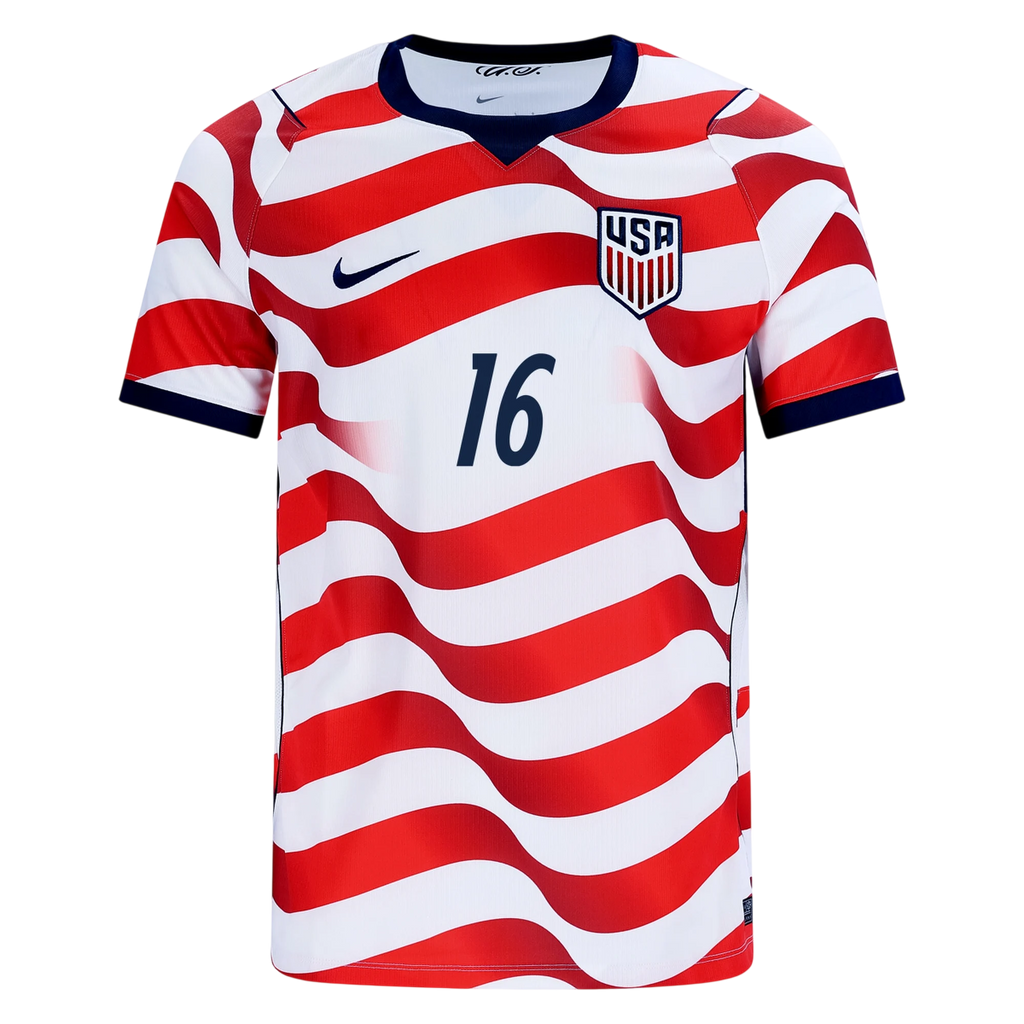 USA FREEMAN #16 Home World Cup 2026 Jersey Red & White Men's