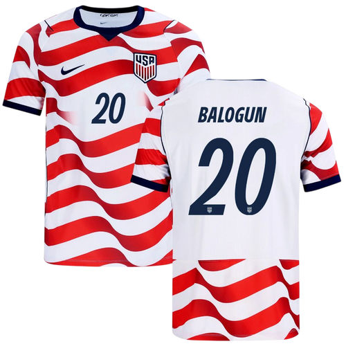 USA BALOGUN #20 Home World Cup 2026 Jersey Red & White Men's