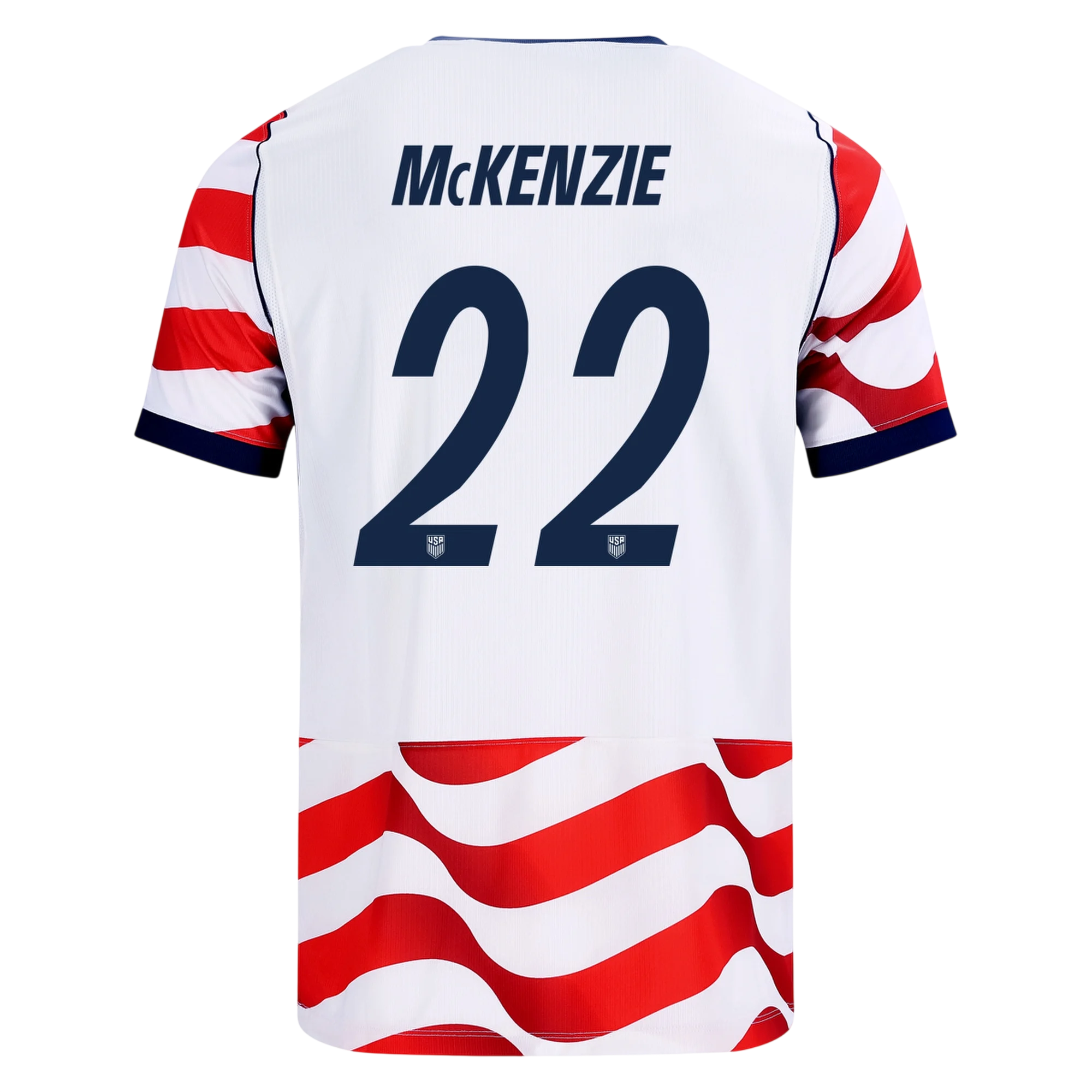 USA McKENZIE #22 Home World Cup 2026 Jersey Red & White Men's