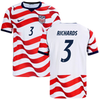 USA RICHARDS #3 Home World Cup 2026 Jersey Red & White Men's