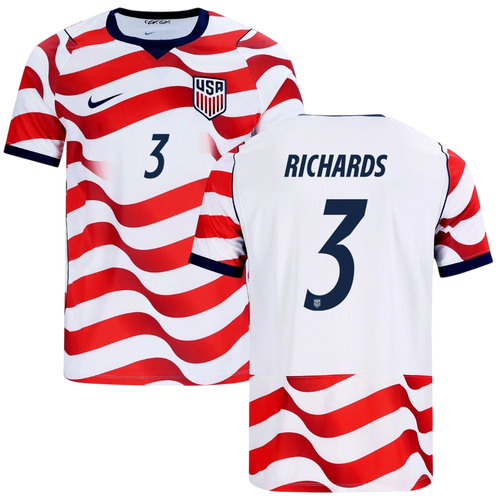 USA RICHARDS #3 Home World Cup 2026 Jersey Red & White Men's