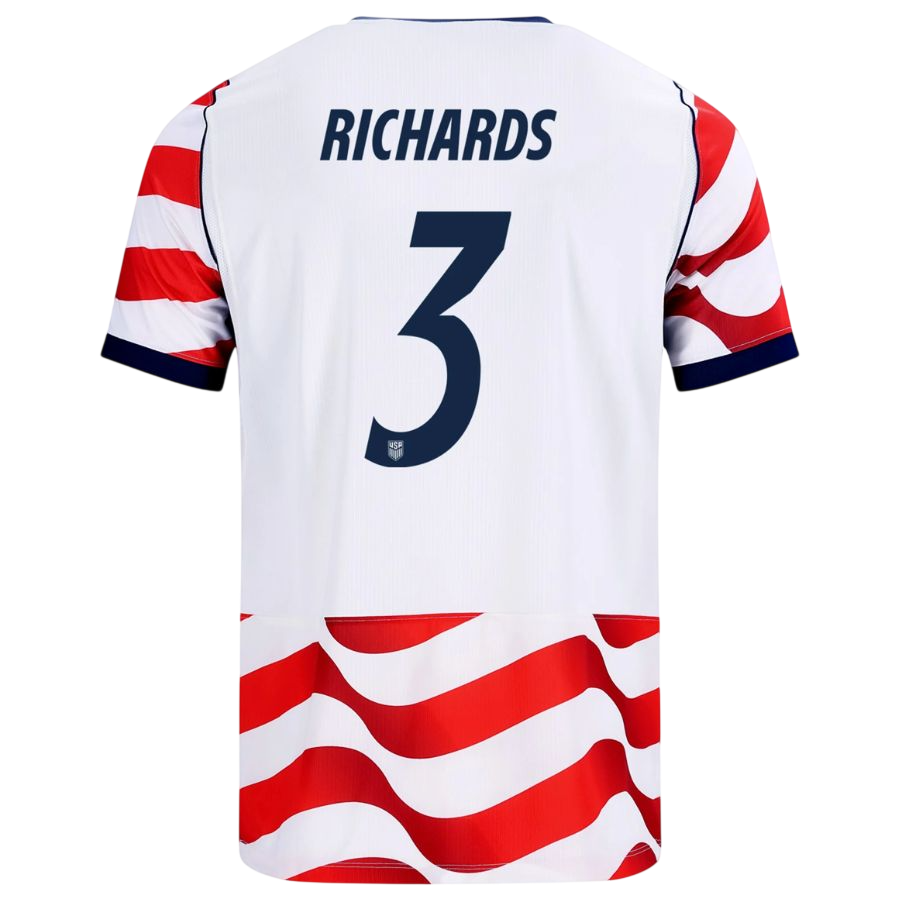 USA RICHARDS #3 Home World Cup 2026 Jersey Red & White Men's