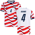 USA ADAMS #4 Home World Cup 2026 Jersey Red & White Men's