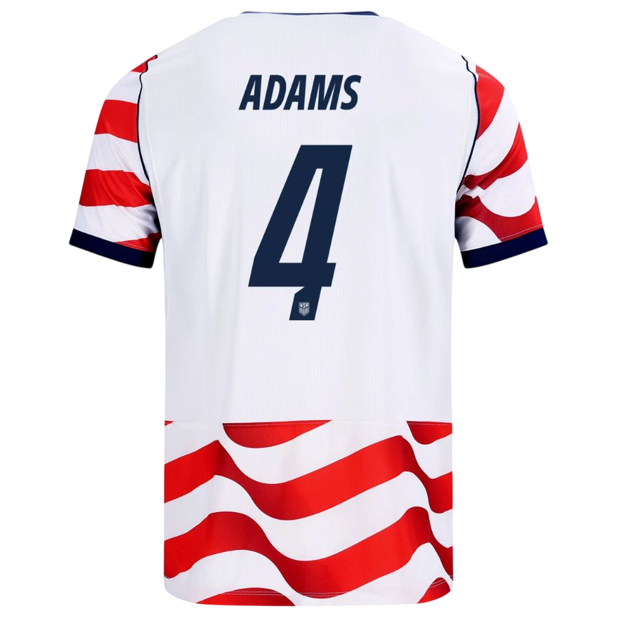 USA ADAMS #4 Home World Cup 2026 Jersey Red & White Men's