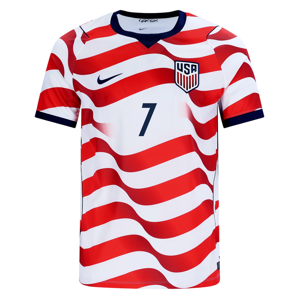 USA REYNA #7 Home World Cup 2026 Jersey Red & White Men's