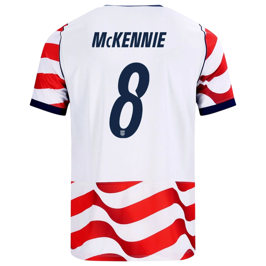 USA McKENNIE #8 Home World Cup 2026 Jersey Red & White Men's