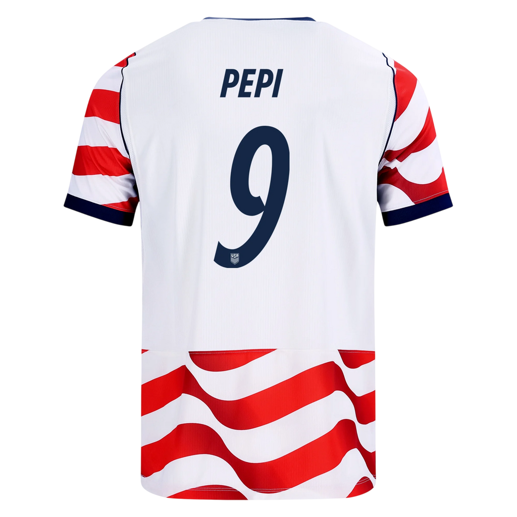 USA PEPI #9 Home World Cup 2026 Jersey Red & White Men's