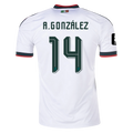 Mexico A. GONZALEZ #14 Away World Cup 2026 Jersey White Men's