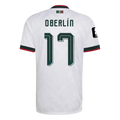 Mexico OBERLIN #17 Away World Cup 2026 Jersey White Men's