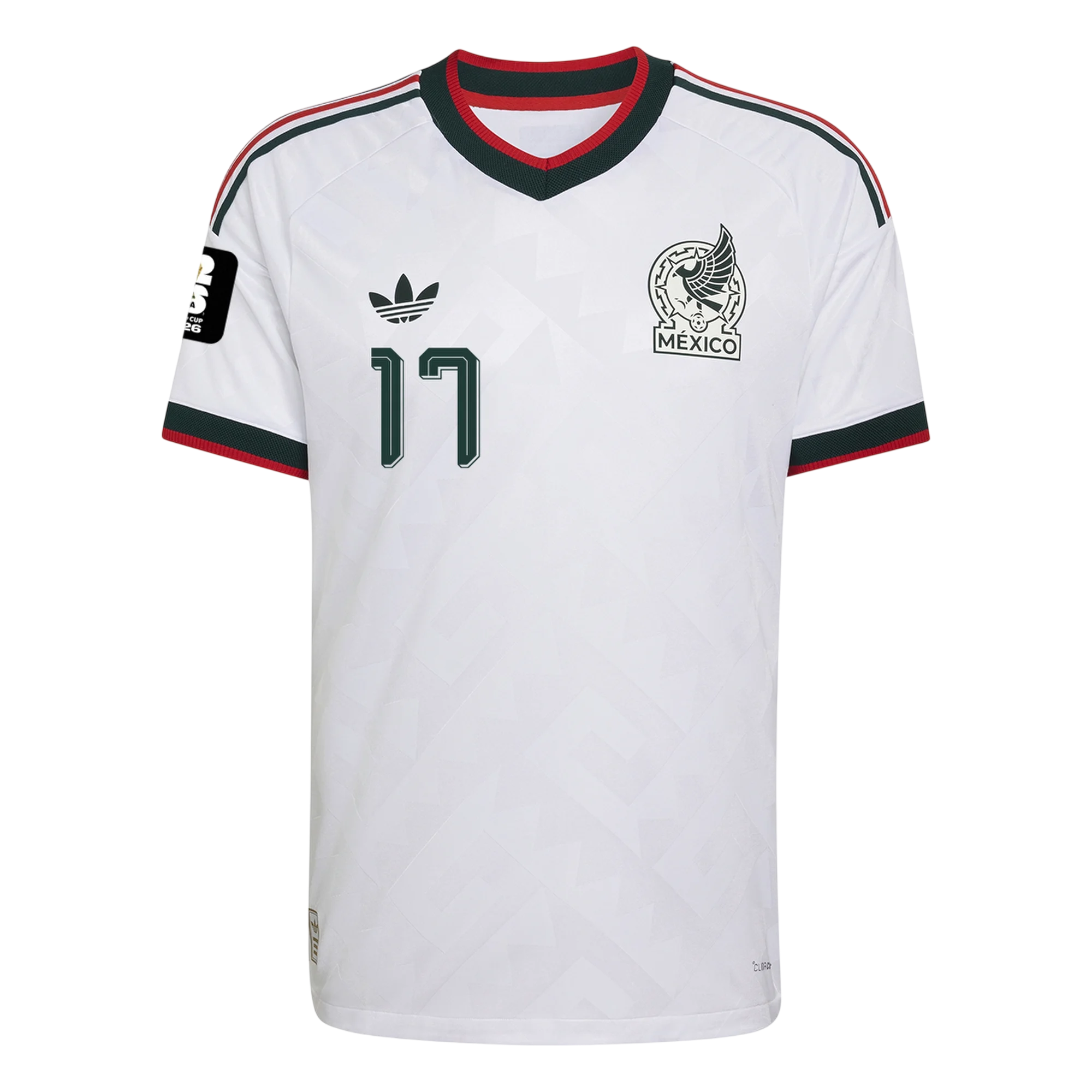 Mexico OBERLIN #17 Away World Cup 2026 Jersey White Men's