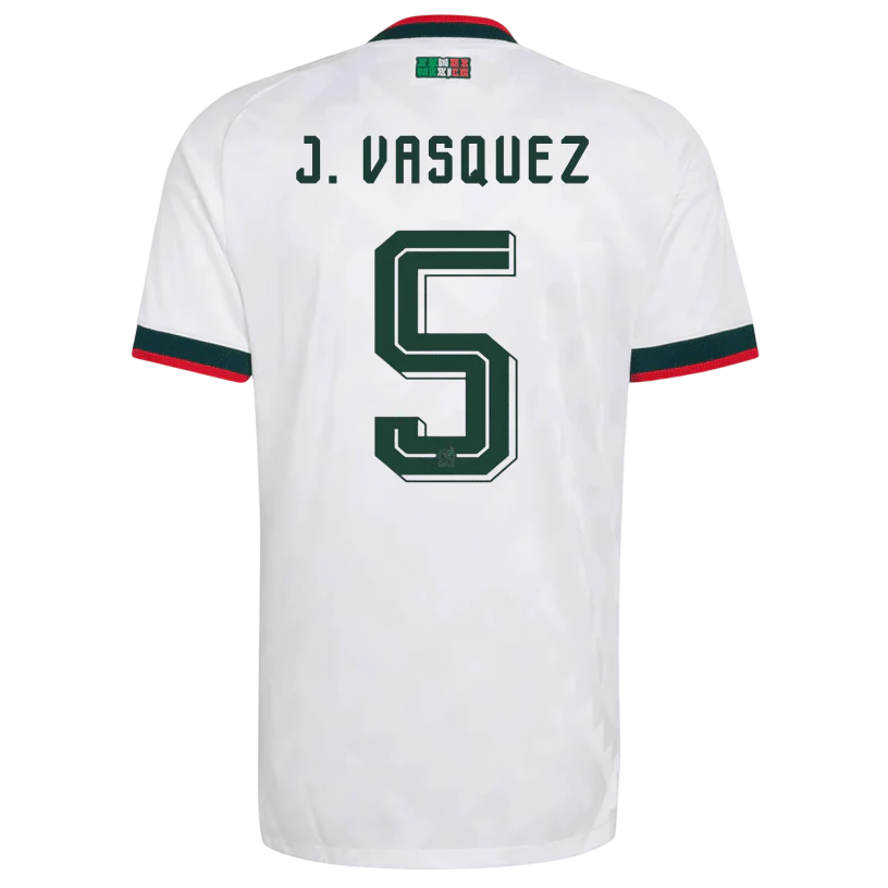 Mexico J. VASQUEZ #5 Away World Cup 2026 Jersey White Men's