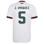 Mexico J. VASQUEZ #5 Away World Cup 2026 Jersey White Men's