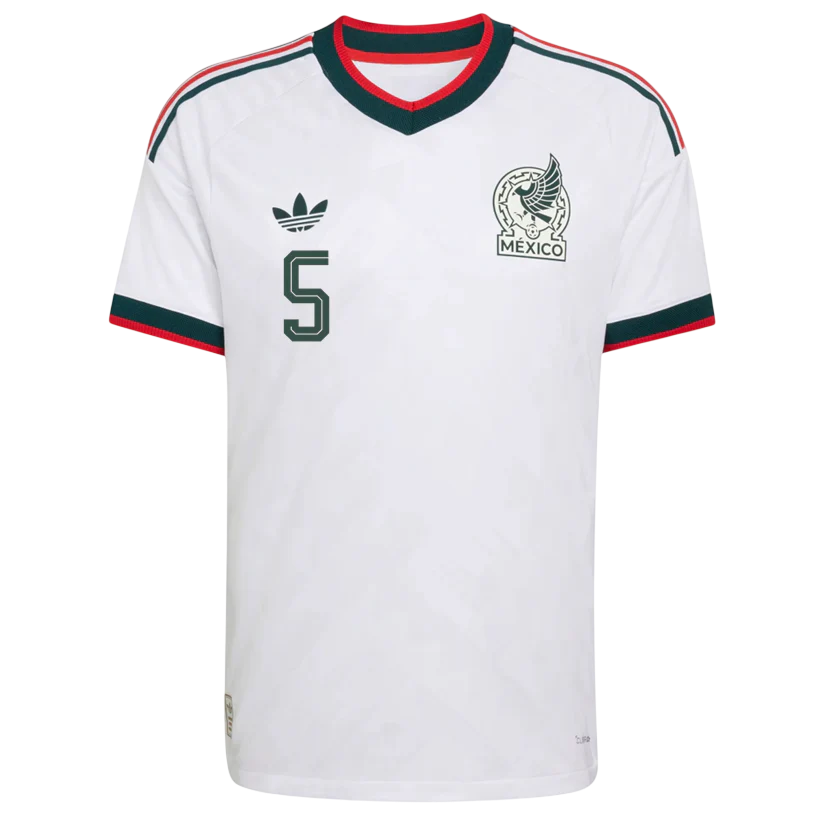 Mexico J. VASQUEZ #5 Away World Cup 2026 Jersey White Men's
