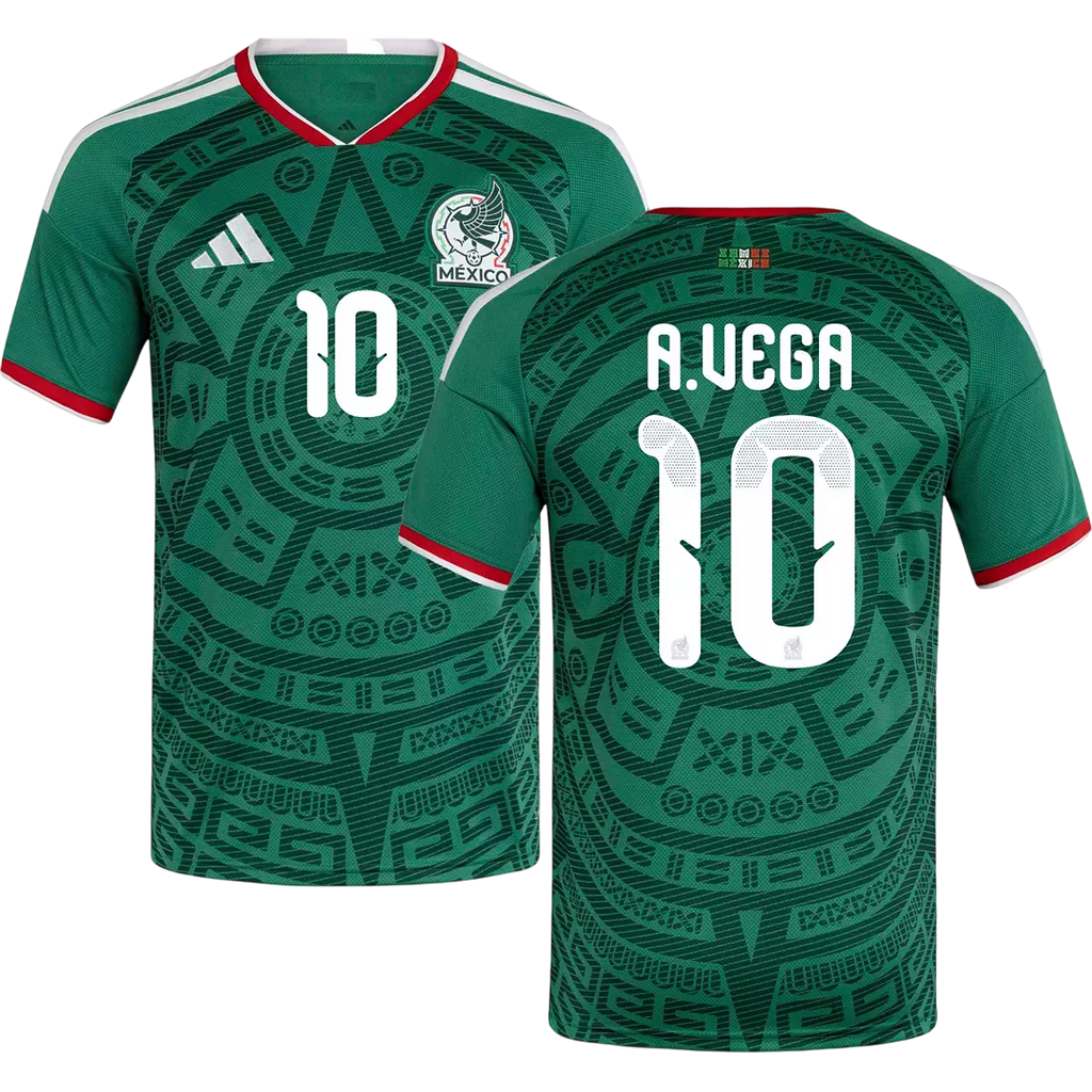 Mexico A. VEGA #10 Home World Cup 2026 Jersey Green Men's