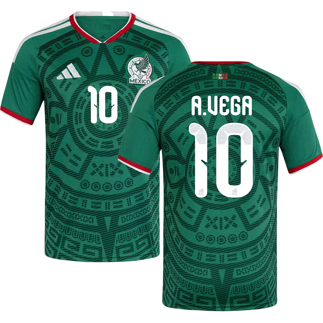Mexico A. VEGA #10 Home World Cup 2026 Jersey Green Men's