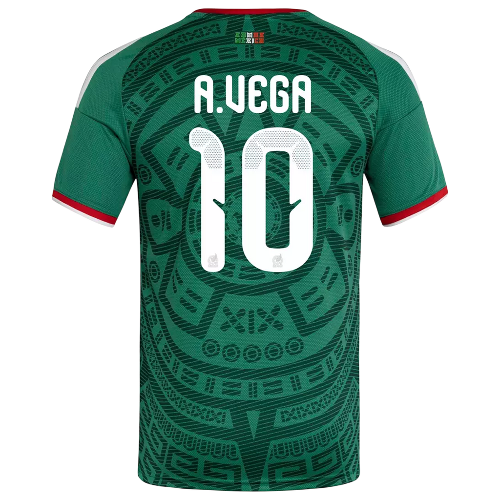 Mexico A. VEGA #10 Home World Cup 2026 Jersey Green Men's