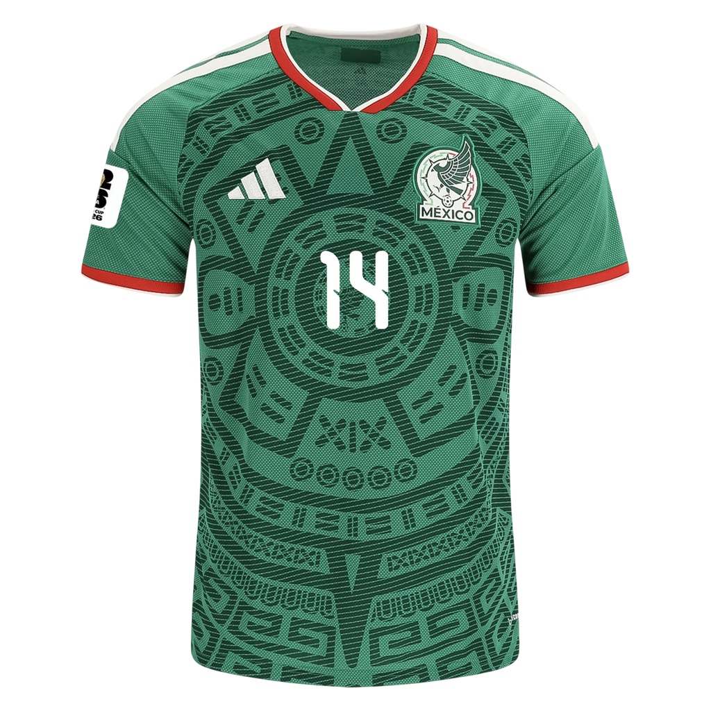Mexico A. GONZALEZ #14 Home World Cup 2026 Jersey Green Men's