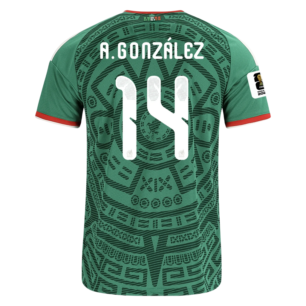 Mexico A. GONZALEZ #14 Home World Cup 2026 Jersey Green Men's