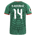 Mexico A. GONZALEZ #14 Home World Cup 2026 Jersey Green Men's