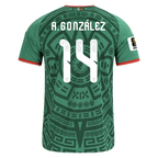 Mexico A. GONZALEZ #14 Home World Cup 2026 Jersey Green Men's