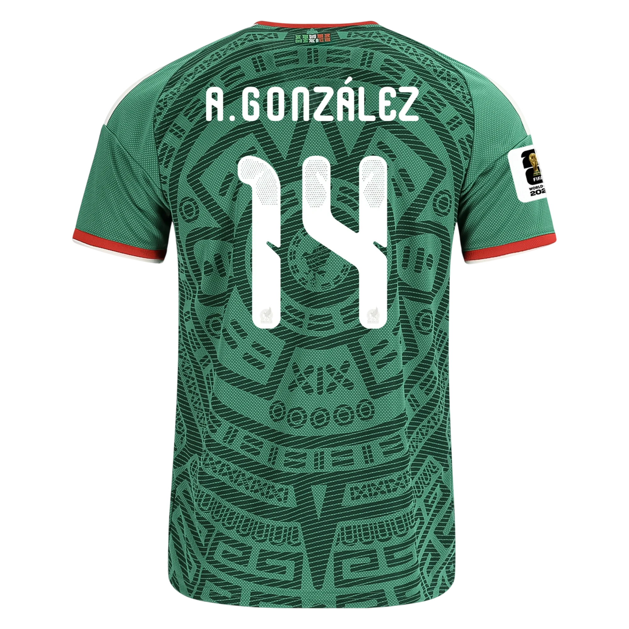 Mexico A. GONZALEZ #14 Home World Cup 2026 Jersey Green Men's