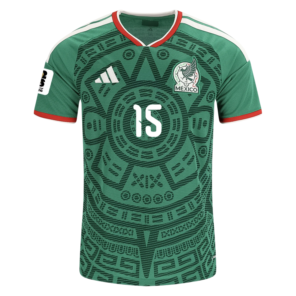 Mexico I. REYES #15 Home World Cup 2026 Jersey Green Men's
