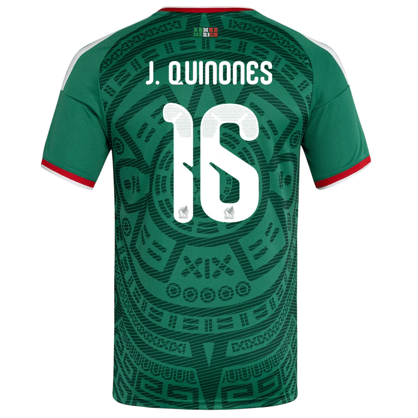 Mexico QUINONES #16 Home World Cup 2026 Jersey Green Men's