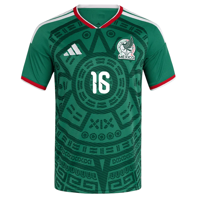 Mexico QUINONES #16 Home World Cup 2026 Jersey Green Men's