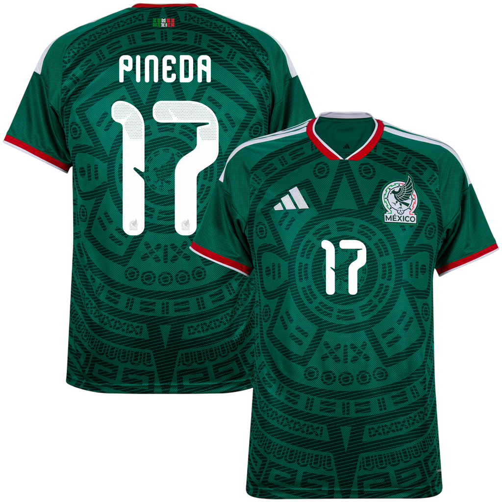 Mexico PINEDA #17 Home World Cup 2026 Jersey Green Men's