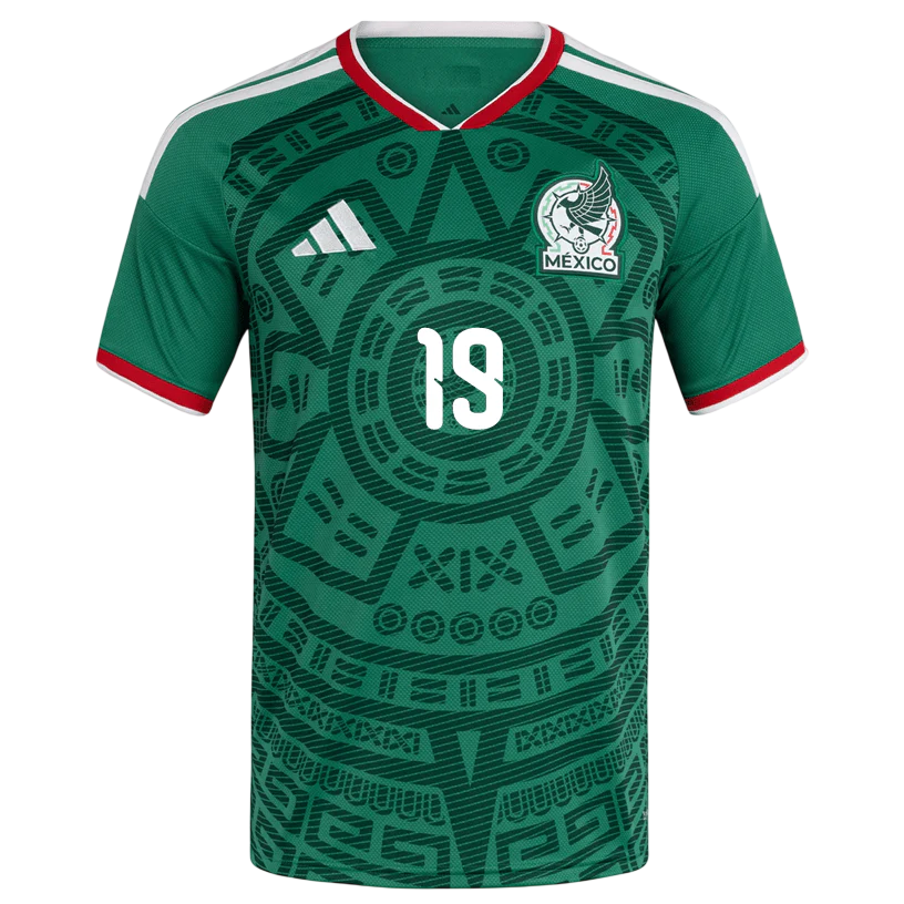 Mexico G. MORA #19 Home World Cup 2026 Jersey Green Men's