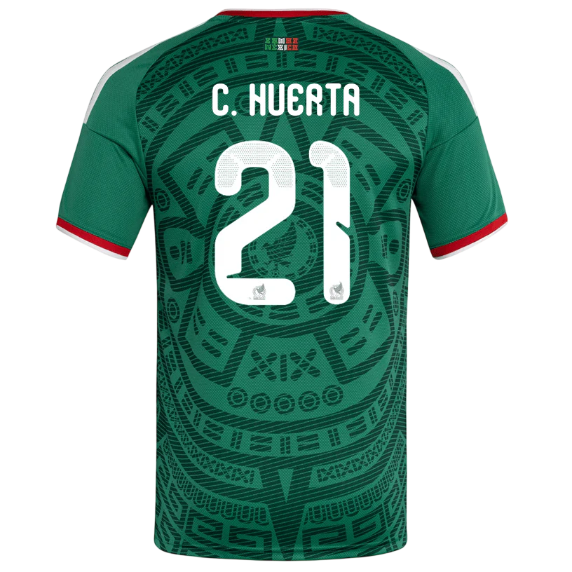 Mexico C. HUERTA #21 Home World Cup 2026 Jersey Green Men's