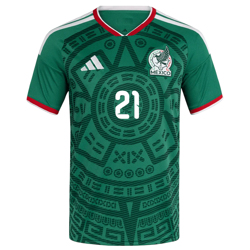 Mexico C. HUERTA #21 Home World Cup 2026 Jersey Green Men's
