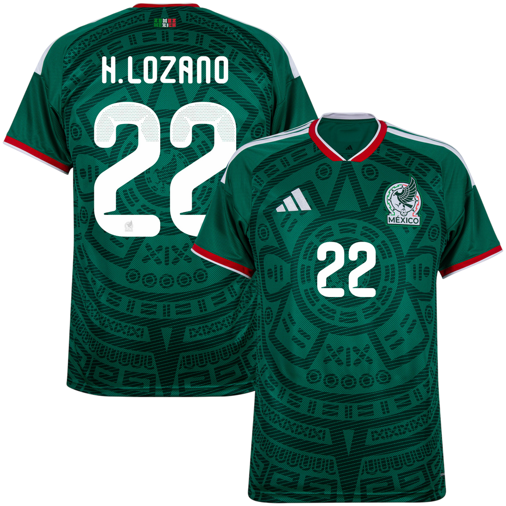 Mexico H.LOZANO #22 Home World Cup 2026 Jersey Green Men's