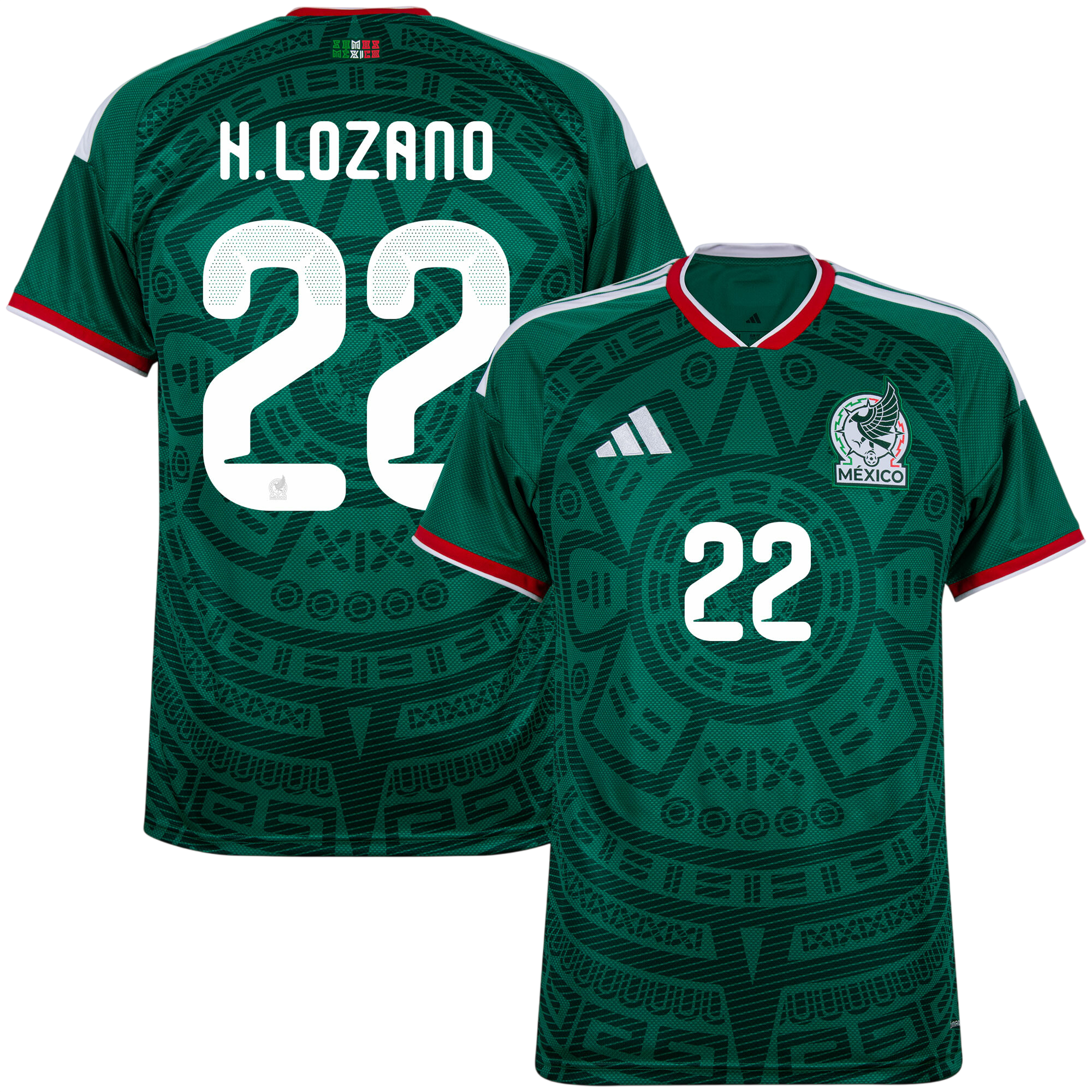 Mexico H.LOZANO #22 Home World Cup 2026 Jersey Green Men's