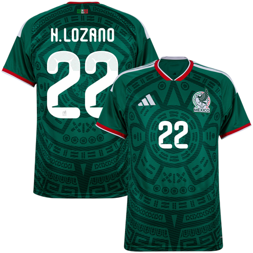 Mexico H.LOZANO #22 Home World Cup 2026 Jersey Green Men's