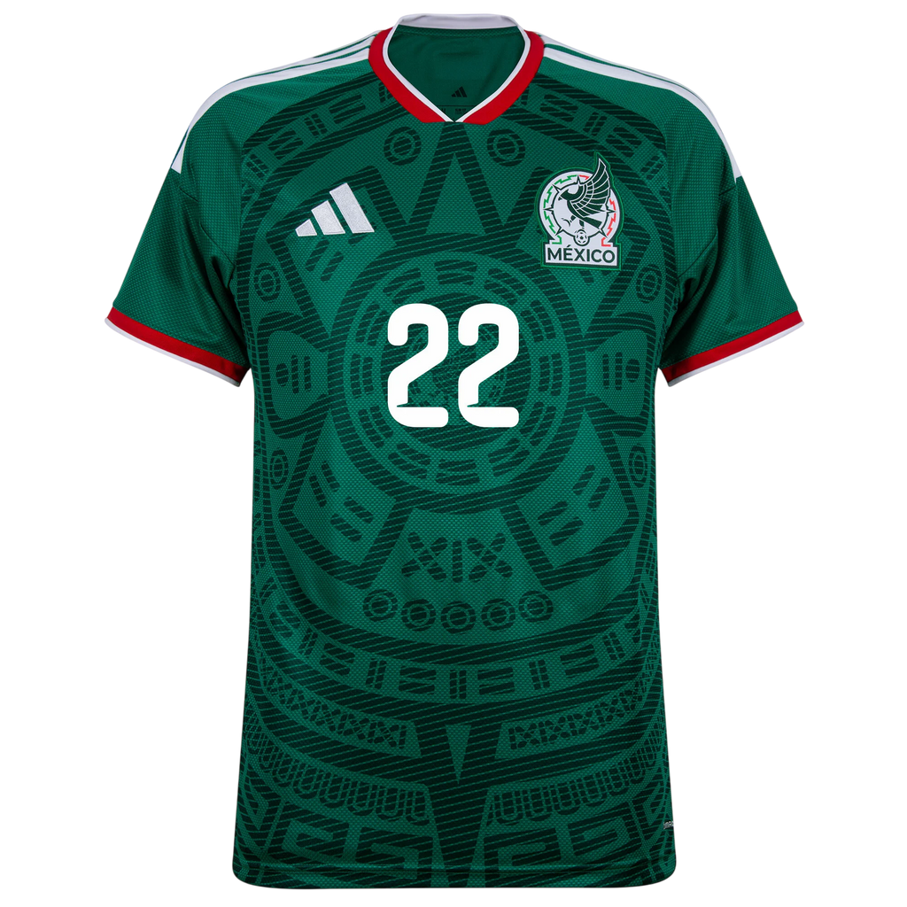 Mexico H.LOZANO #22 Home World Cup 2026 Jersey Green Men's