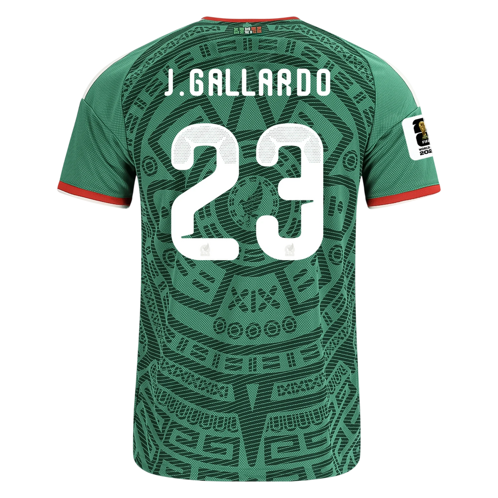 Mexico J. GALLARDO #23 Home World Cup 2026 Jersey Green Men's