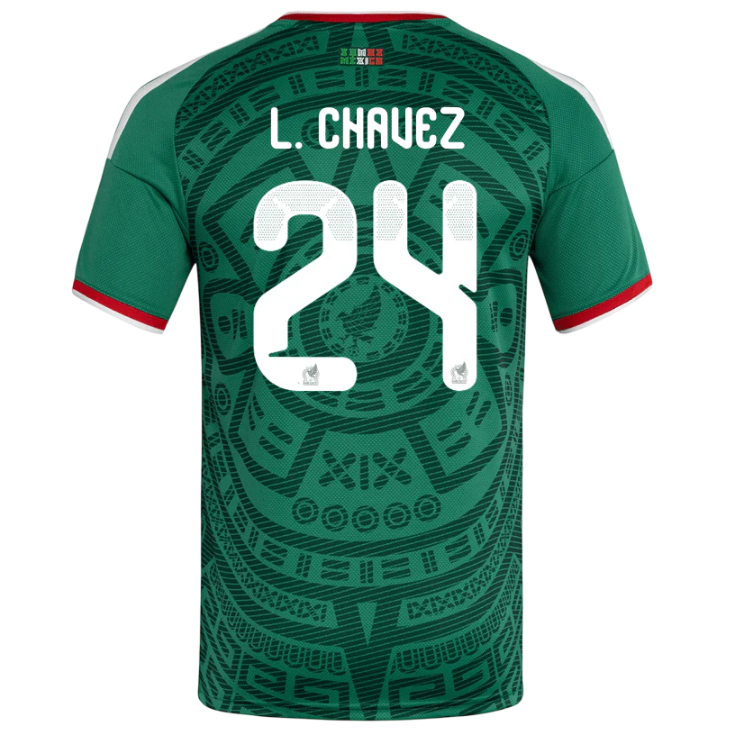 Mexico L. CHAVEZ #24 Home World Cup 2026 Jersey Green Men's